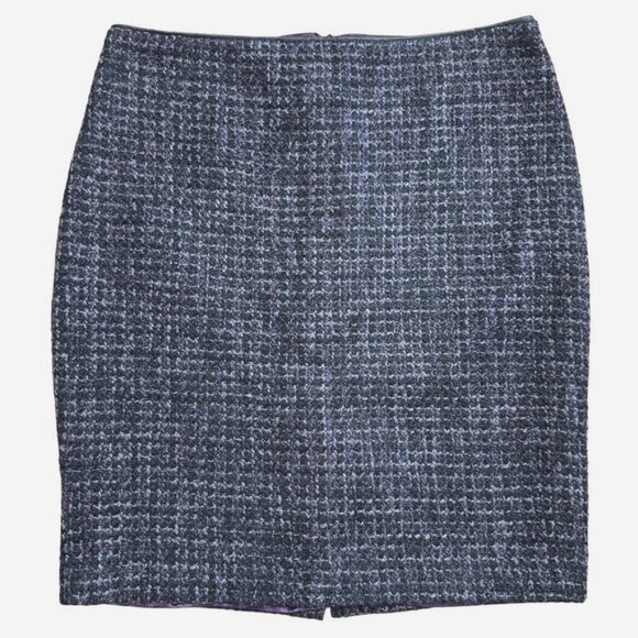 Dalia Collection‎ Modern Fit Gray Purple Woven Knit Straight Pencil Skirt - Picture 1 of 11
